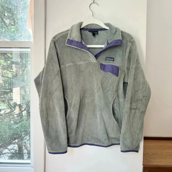 Patagonia Re-Tool Snap-T Fleece Pullover Jacket in Grey Purple - Picture 3 of 8